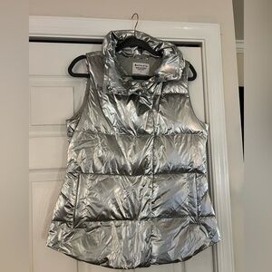 Athleta vest, silver, size medium